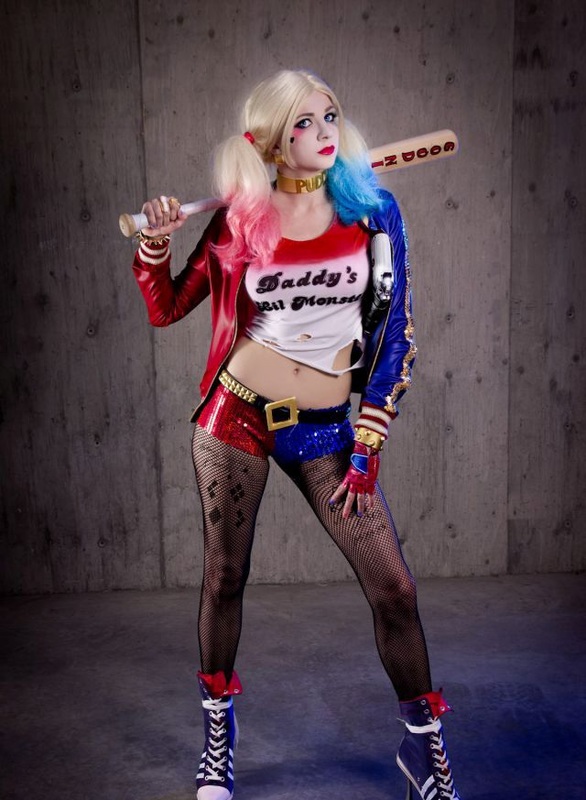 Harley Quinn Cosplay Satin Costume in Suicide Squad - Celebrities Outfits